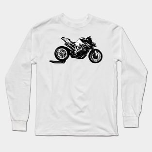 Super Duke Bike Black and White Color Long Sleeve T-Shirt